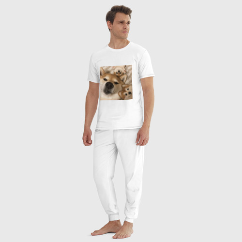 Мужская пижама хлопок с принтом Мем про собак, вид сбоку #3
