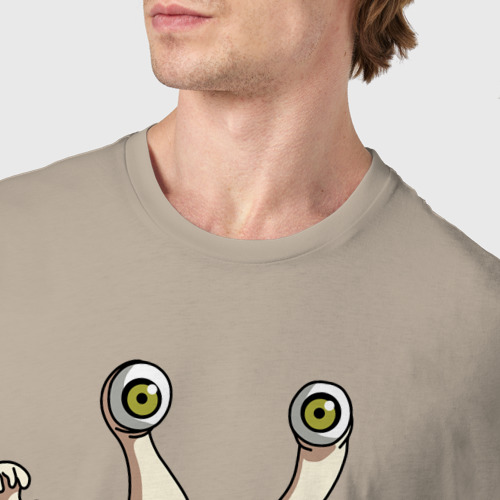 Мужская футболка хлопок с принтом Паразит инопланетный, рука, фото #4