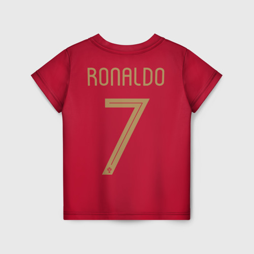 Детская футболка 3D с принтом Ronaldo 7, вид сзади #1