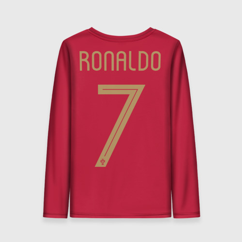 Женский лонгслив 3D с принтом Ronaldo 7, вид сзади #1