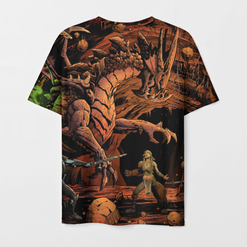 Мужская 3D футболка с принтом Dungeons and Dragons | Схватка, вид сзади #1