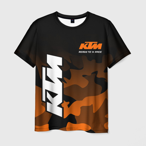 Мужская 3D футболка с принтом KTM MOTORCYCLES / КТМ МОТОЦИКЛ, вид спереди #2