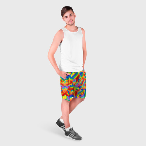 Мужские шорты 3D с принтом Разные Pop It масляная краска, фото на моделе #1