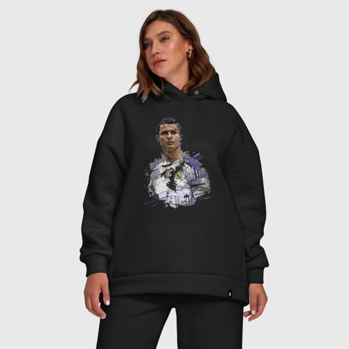 Женский костюм хлопок Oversize с принтом Cristiano Ronaldo / Manchester United / Portugal, фото #5