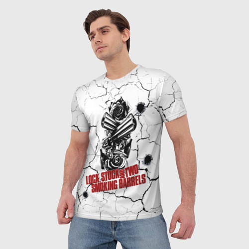 Мужская футболка 3D с принтом Lock, money, two barrels $$$, фото на моделе #1