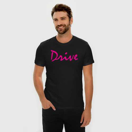Мужская футболка премиум с принтом DRIVE, фото на моделе #1