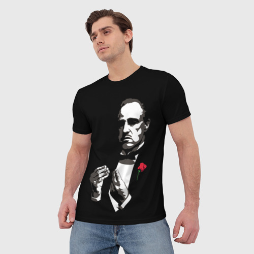 Мужская футболка 3D с принтом Крёстный Отец The Godfather, фото на моделе #1