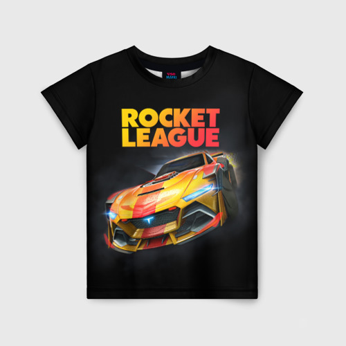 Детская 3D футболка с принтом Rocket League / Рокет Лига, вид спереди #2