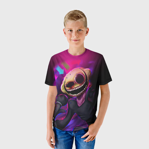 Детская футболка 3D с принтом Friday Night Funkin монстр, фото на моделе #1