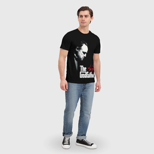 Мужская 3D футболка с принтом КРЕСТНЫЙ ОТЕЦ, вид сбоку #3