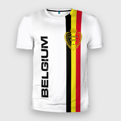 Мужская футболка 3D Slim с принтом Сборная Бельгии, вид спереди #2