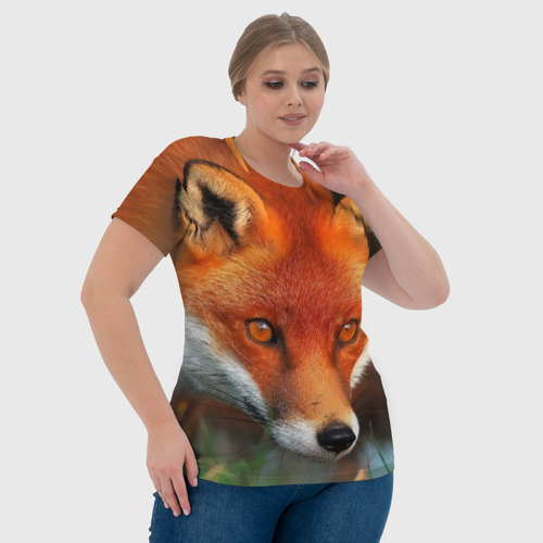 Женская футболка 3D с принтом Лисица охотница, фото #4