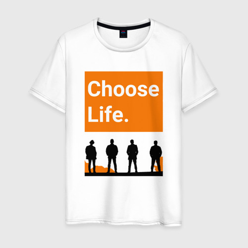 Мужская футболка с принтом Choose Life, вид спереди #2