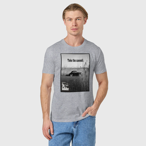 Мужская футболка хлопок с принтом Дон Вито Корлеоне, фото на моделе #1