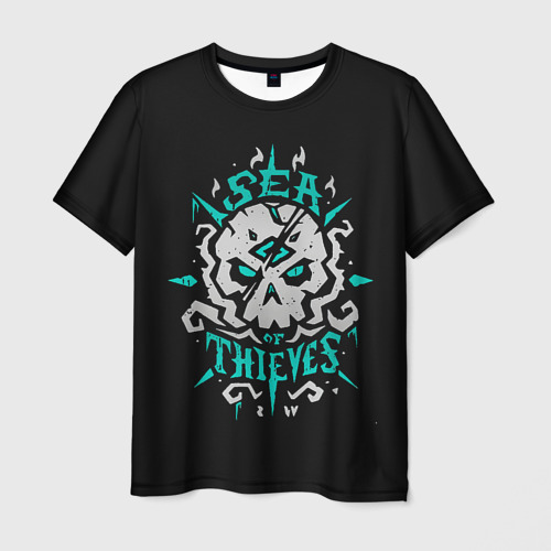 Мужская футболка 3D с принтом Пиратское море, вид спереди #2