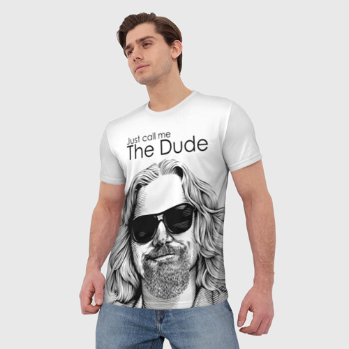 Мужская футболка 3D с принтом Just call me the Dude, фото на моделе #1