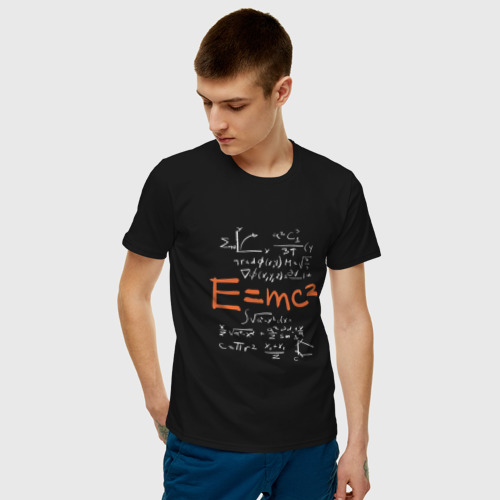Мужская футболка с принтом Формула относительности E=MC2, фото на моделе #1