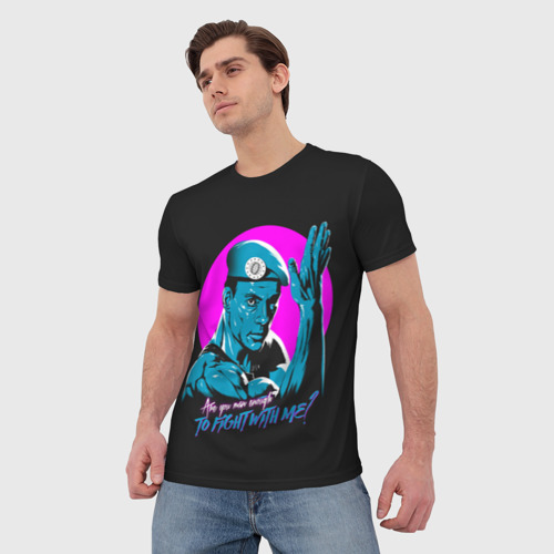 Мужская 3D футболка с принтом Уличный Ван Дамм, фото на моделе #1