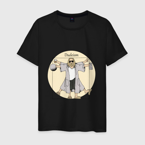 Мужская футболка хлопок с принтом Dudeism Большой Лебовский, вид спереди #2