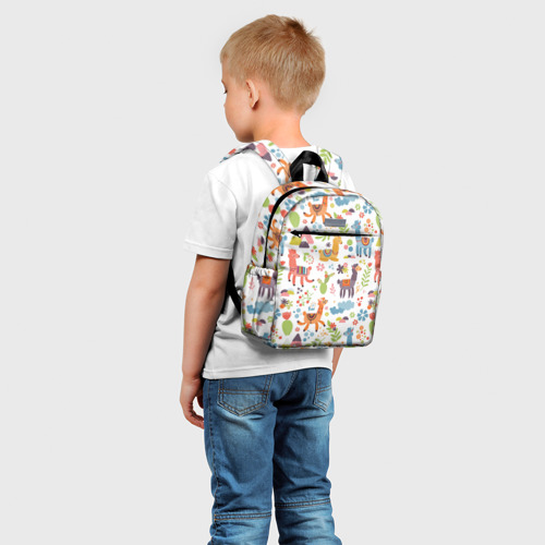 Детский рюкзак 3D с принтом ЛАМЫ | ПАТТЕРН, фото на моделе #1