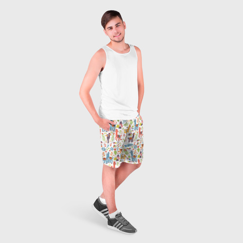 Мужские шорты 3D с принтом ЛАМЫ | ПАТТЕРН, фото на моделе #1