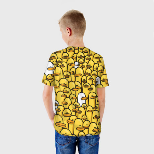 Детская футболка 3D с принтом Утки, вид сзади #2