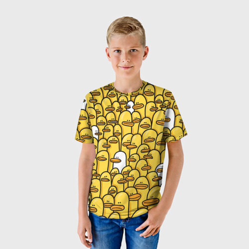 Детская футболка 3D с принтом Утки, фото на моделе #1