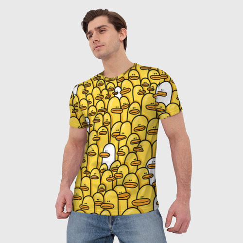 Мужская 3D футболка с принтом Утки, фото на моделе #1