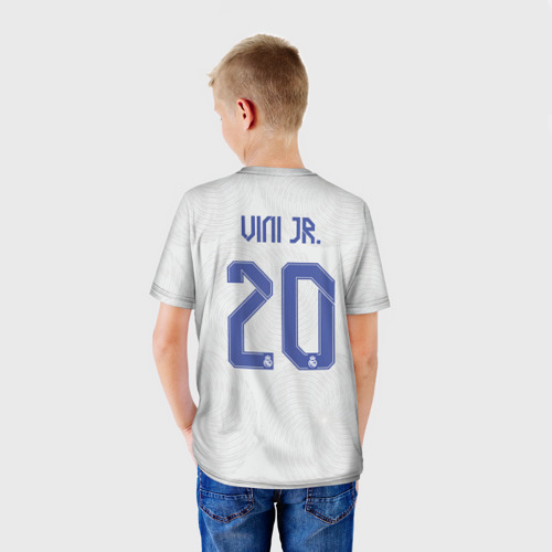 Детская 3D футболка с принтом Винисиус Реал Мадрид 2021/2022, вид сзади #2