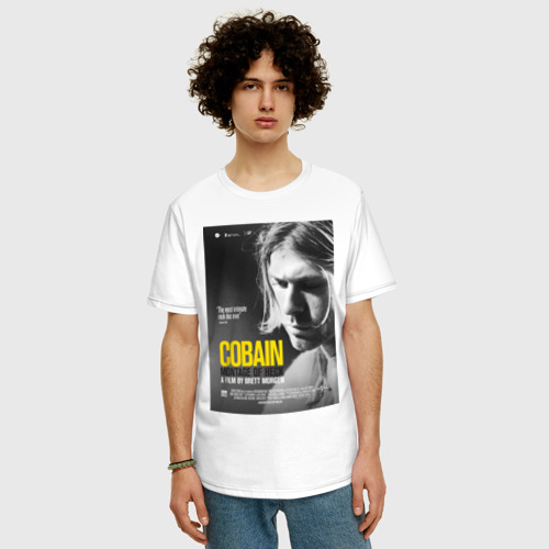 Мужская футболка хлопок Oversize с принтом Kurt Cobain (Montage of heck), фото на моделе #1