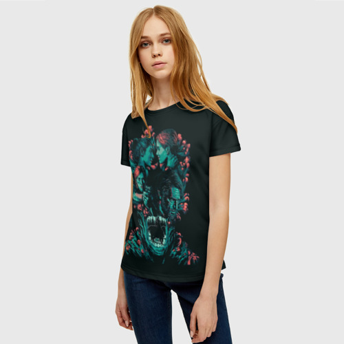 Женская футболка 3D с принтом Любовь в апокалипсисе, фото на моделе #1