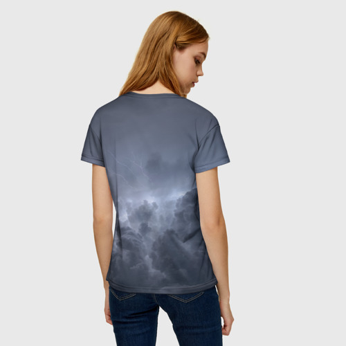 Женская футболка 3D с принтом НЕБО СЛАВЯН | СЛАВЯНСТВО (Z), вид сзади #2