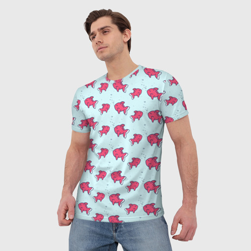 Мужская футболка 3D с принтом Рыбки, фото на моделе #1