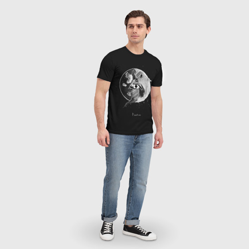 Мужская футболка 3D с принтом Eclipse, вид сбоку #3