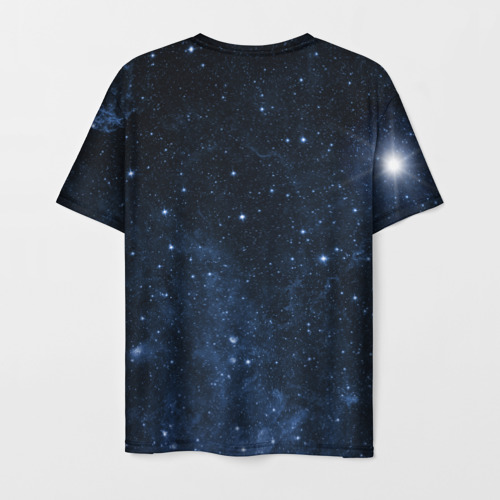 Мужская футболка 3D с принтом Душа идущая в космос Soul space, вид сзади #1