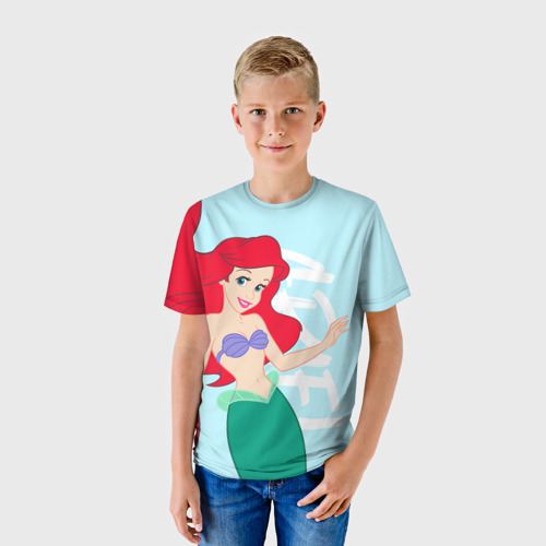 Детская 3D футболка с принтом Ariel Hair, фото на моделе #1
