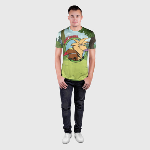Мужская футболка 3D Slim с принтом Крутые Бобры | Angry Beavers, вид сбоку #3