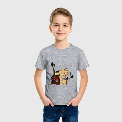 Детская футболка хлопок с принтом Злюки бобры, фото на моделе #1