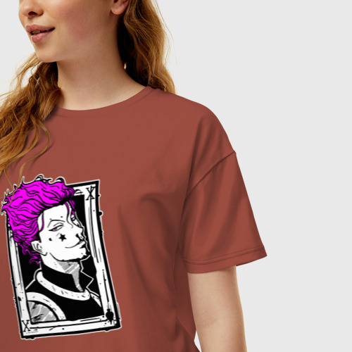 Женская футболка хлопок Oversize с принтом Хисока карта, фото на моделе #1