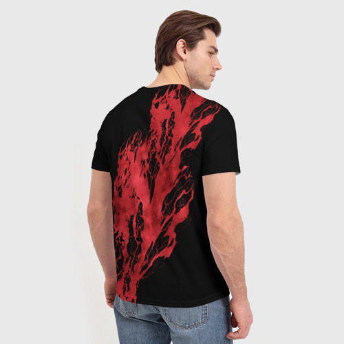 Мужская футболка 3D с принтом Fire and Blood Dragon, вид сзади #2