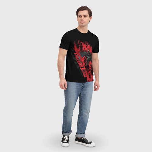 Мужская футболка 3D с принтом Fire and Blood Dragon, вид сбоку #3