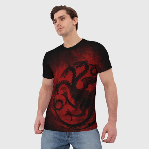 Мужская 3D футболка с принтом Targaryen House, фото на моделе #1