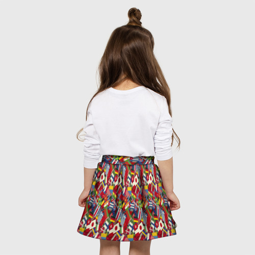 Детская юбка-солнце 3D с принтом Страны Мира, вид сзади #2
