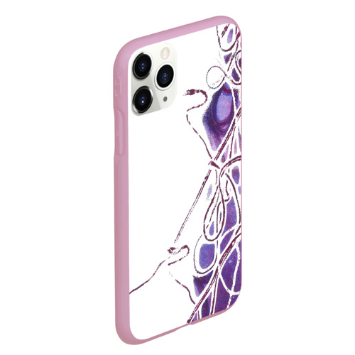 Чехол для iPhone 11 Pro Max матовый с принтом Фиолетовые нити, вид сбоку #3