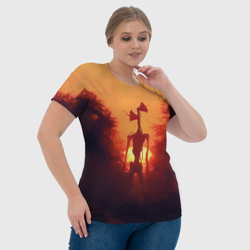 Женская футболка 3D с принтом СИРЕНОГОЛОВЫЙ ORANGE, фото #4