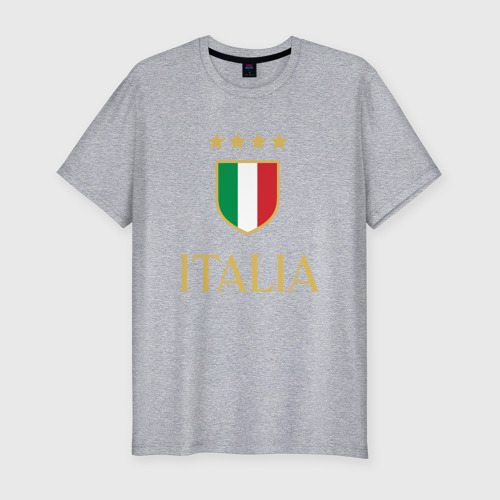 Мужская футболка хлопок Slim с принтом Italia Stars, вид спереди #2