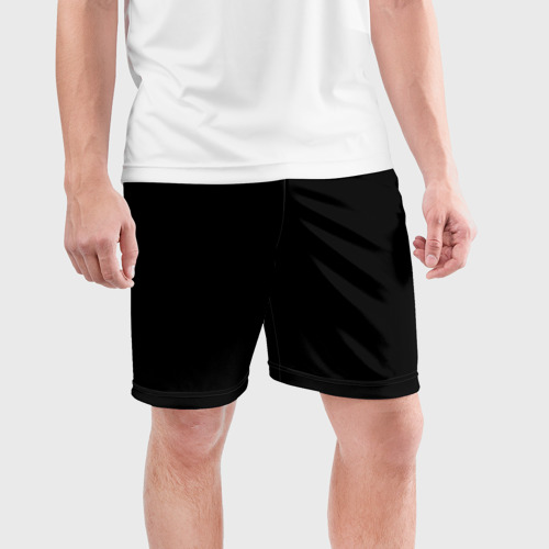 Мужские шорты спортивные с принтом Black MA, фото на моделе #1