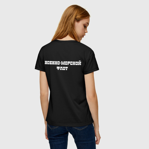 Женская футболка 3D с принтом Военно-Морской флот, вид сзади #2