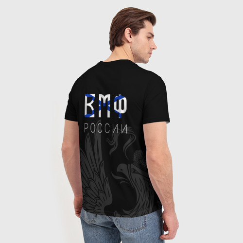 Мужская 3D футболка с принтом ВМФ нашивки | Флаг на спине, вид сзади #2
