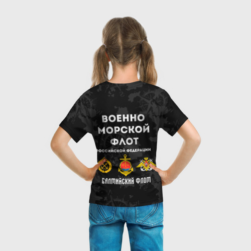 Детская футболка 3D с принтом Балтийский флот ВМФ России, вид сзади #2